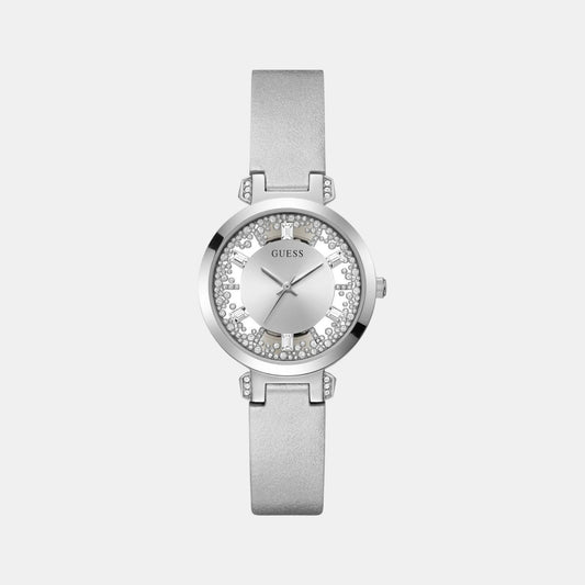 Guess Dress Men Quartz Silver Dial Analog Leather Watch GW0535L3