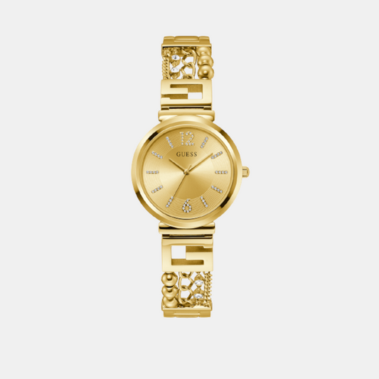 Female Beige Analog Brass Watch GW0545L2