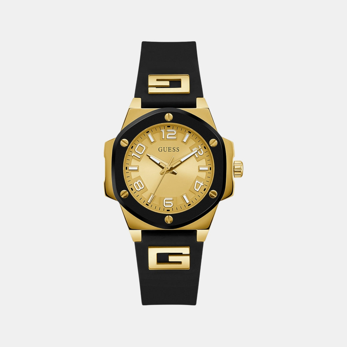 Gs G Hype Women Quartz Champagne Dial Analog Silicone Watch Gw0555L2