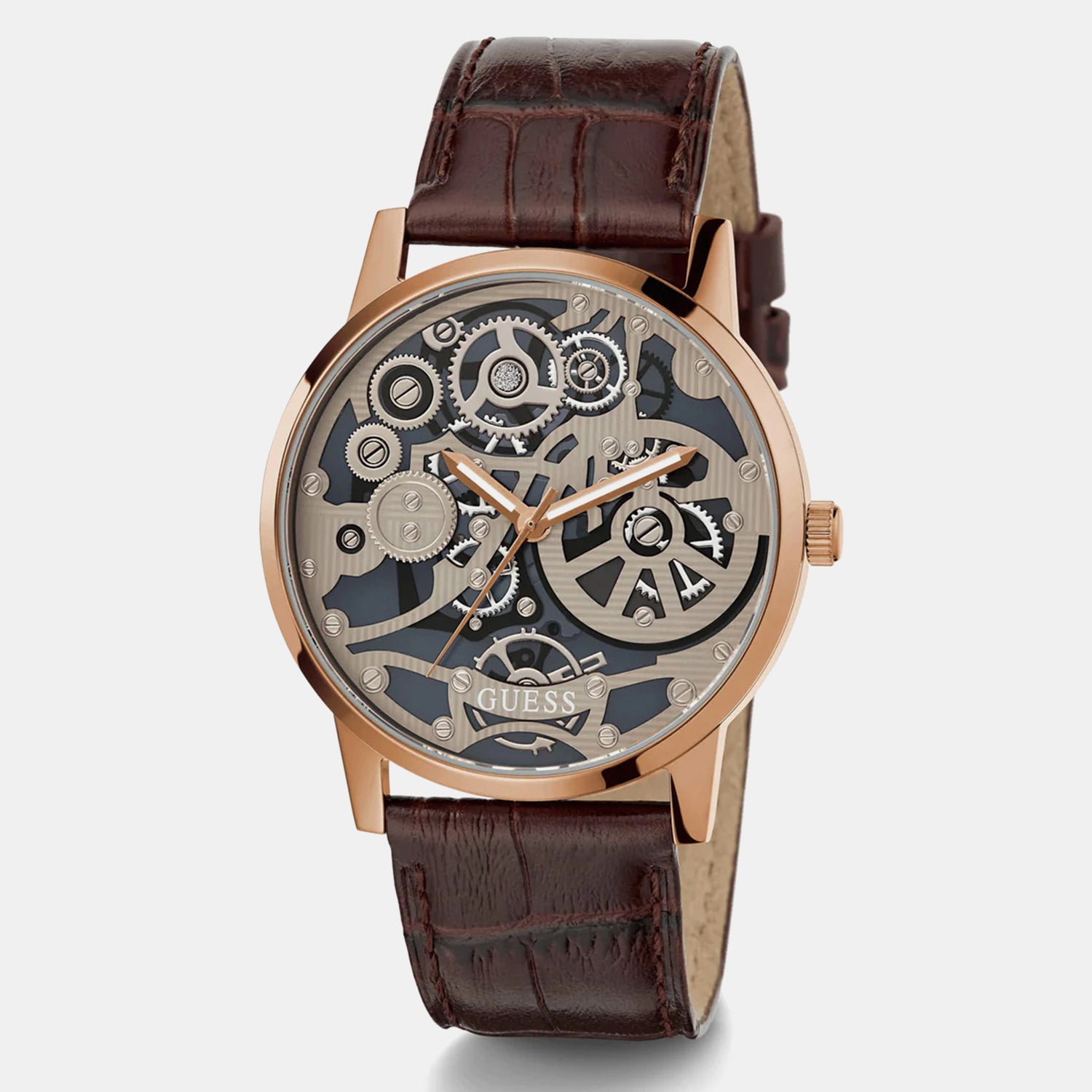 Men Quartz Brown Dial Analog Leather Watch GW0570G2