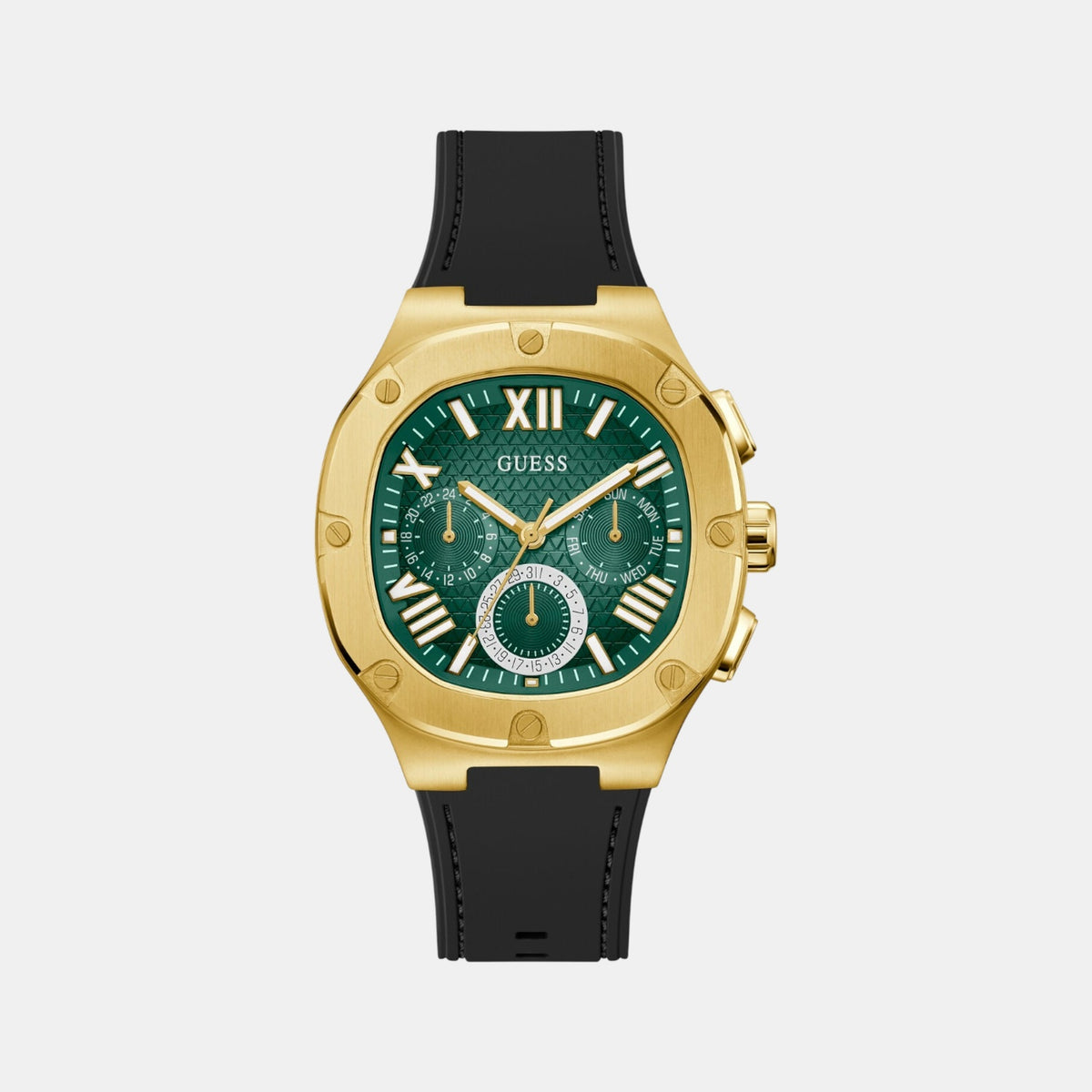 Gd Headline Men Quartz Green Dial Multi-Function Silicone Watch Gw0571G3