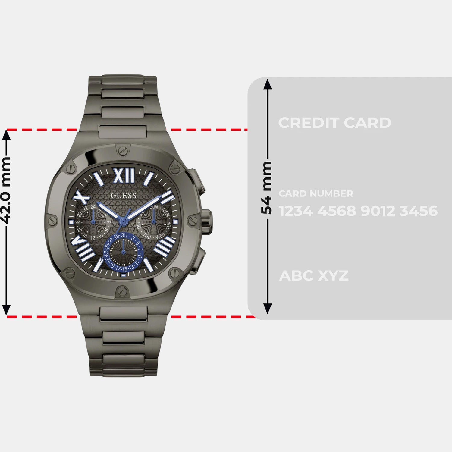 Headline Men Quartz Gunmetal Dial Chronograph Stainless Steel Watch GW0572G5