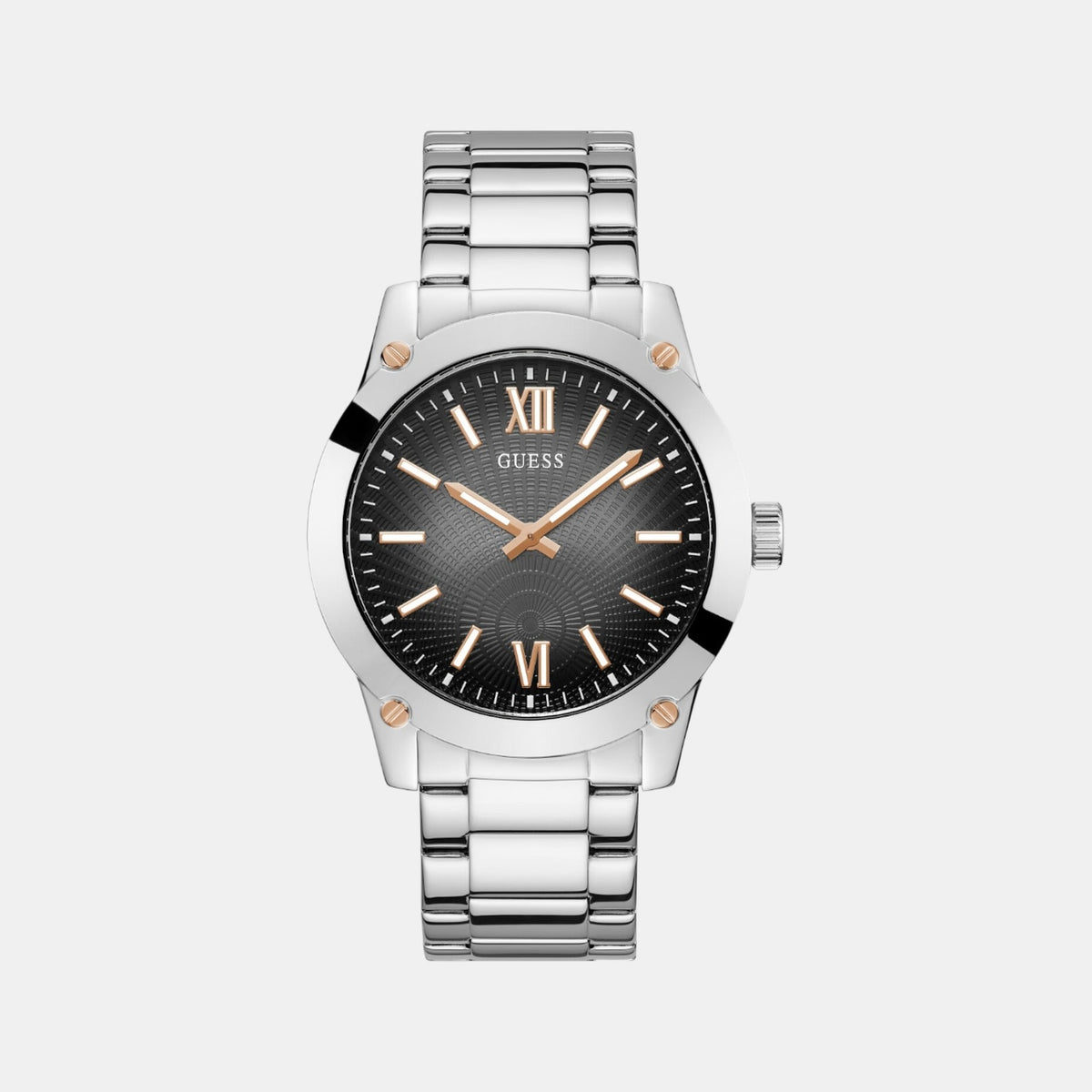 Gd Crescent Men Quartz Grey Dial Analog Stainless Steel Watch Gw0574G1
