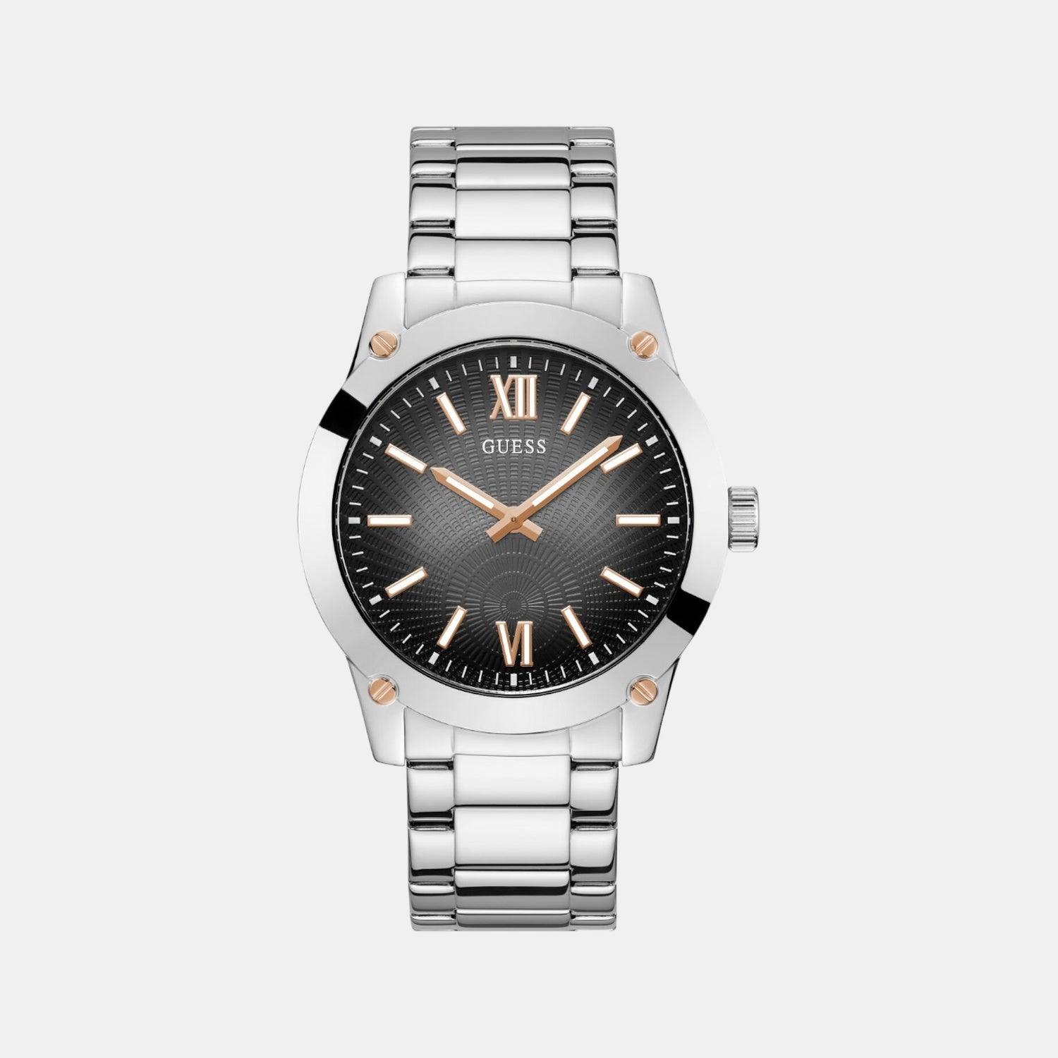 Crescent Men Quartz Grey Dial Analog Stainless Steel Watch GW0574G1