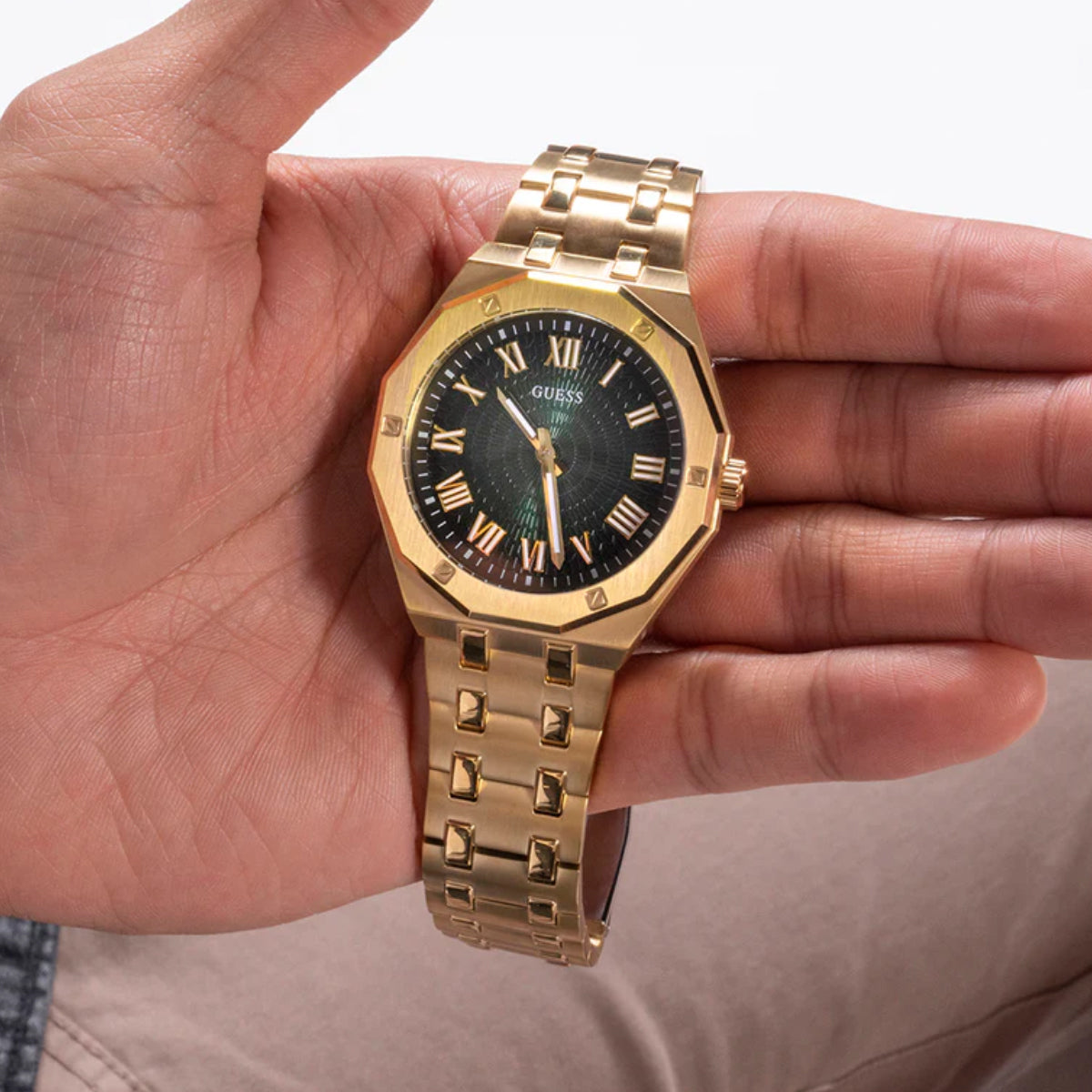 Gd Asset Men Quartz Green Dial Analog Stainless Steel GW0575G2