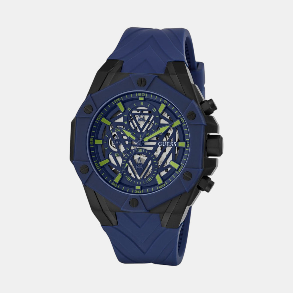 Guess Sport Men Quartz Blue Dial Multi-Function Silicone Watch GW0579G3