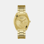 Guess Round Champagne Analog watch