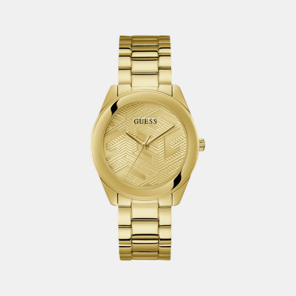Guess Round Champagne Analog watch