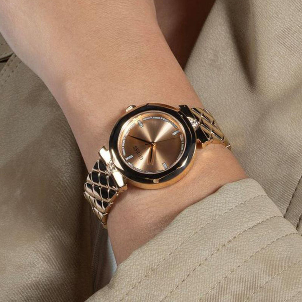 Gd Rumour Women Quartz Rose Gold Dial Analog Stainless Steel GW0613L3