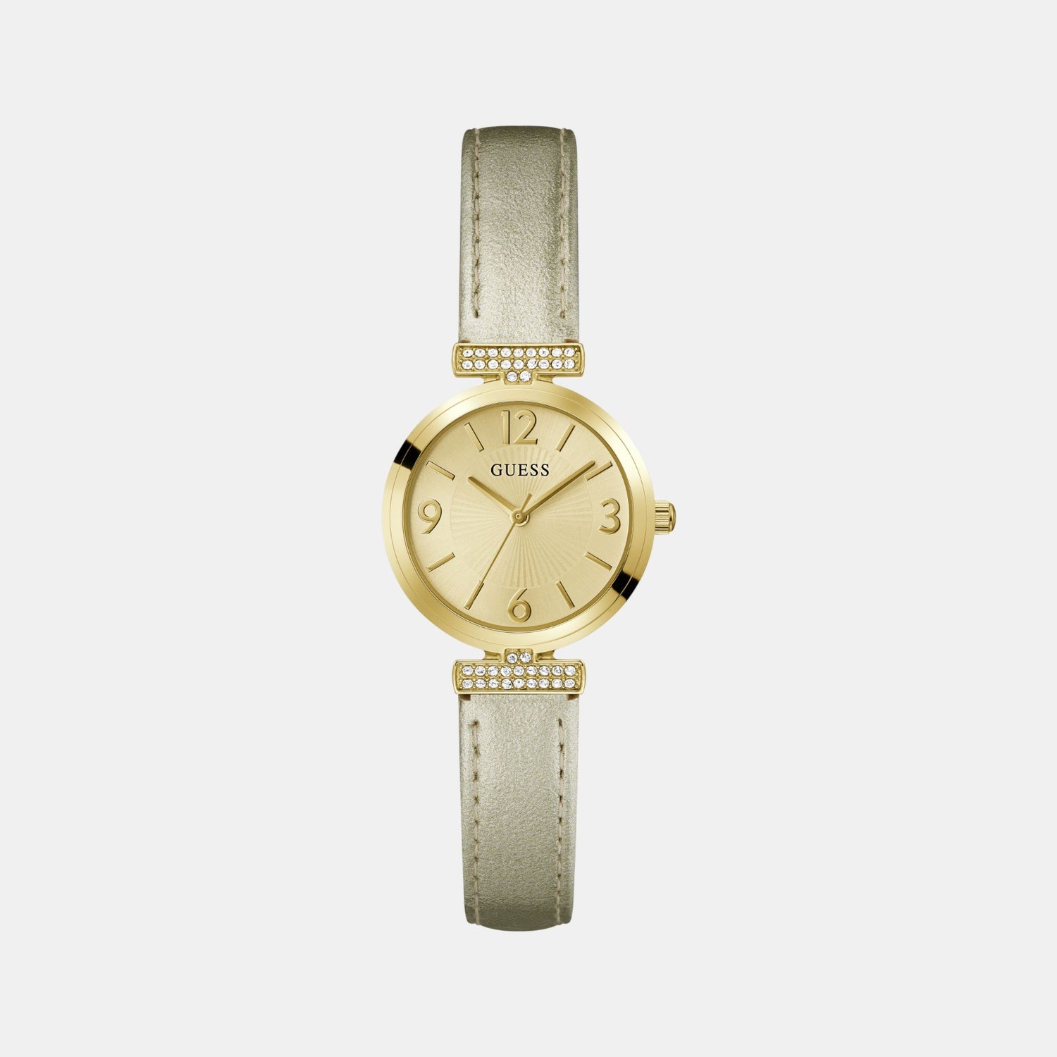 Array Women Quartz Champagne Dial Analog Leather Watch GW0614L2