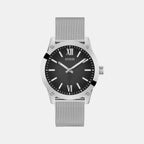 Crescent Men Quartz Black Dial Analog Mesh Watch GW0629G1