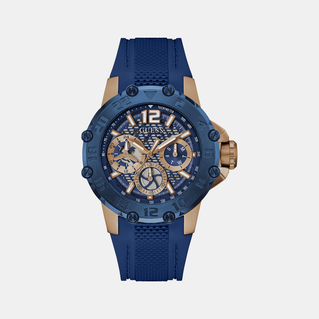 Guess Round Blue Chronograph watch