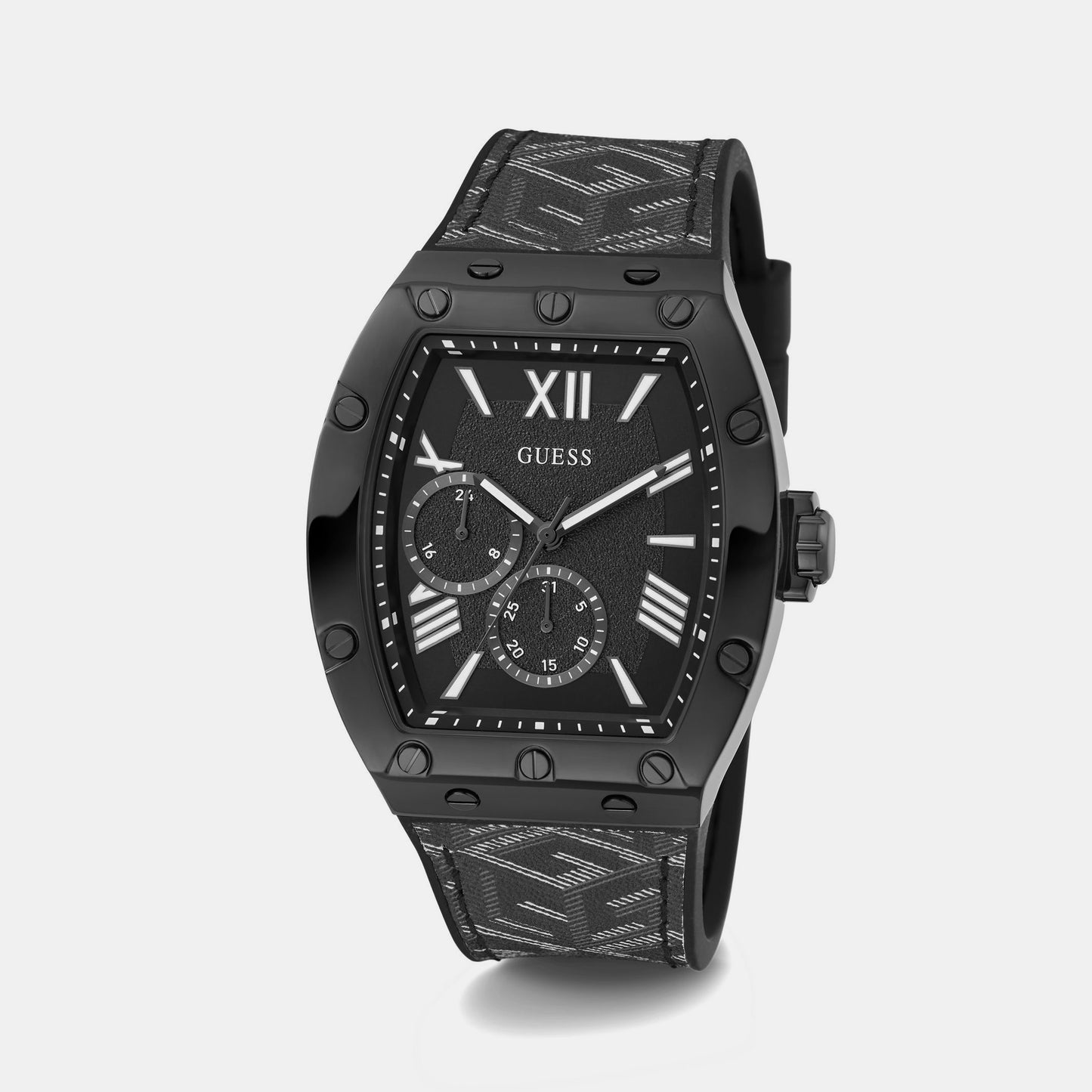 Men Black Chronograph Leather Watch GW0645G2