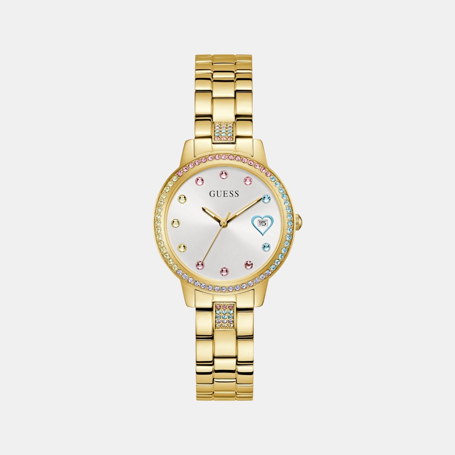 Three of hearts Women Quartz White Dial Analog Stainless Steel Watch GW0657L2