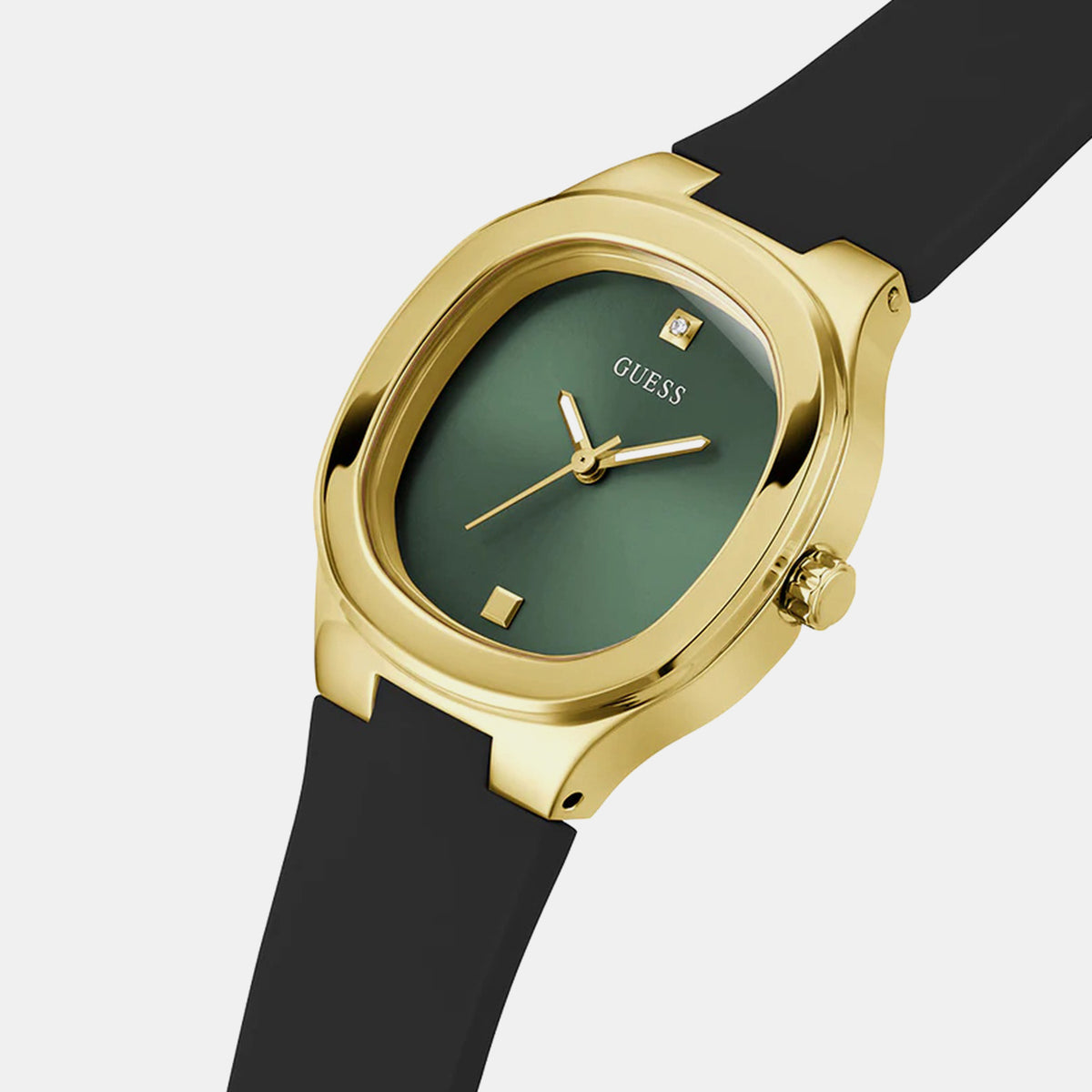 Gd Eve Women Quartz Green Dial Analog Silicone Watch Gw0658L1