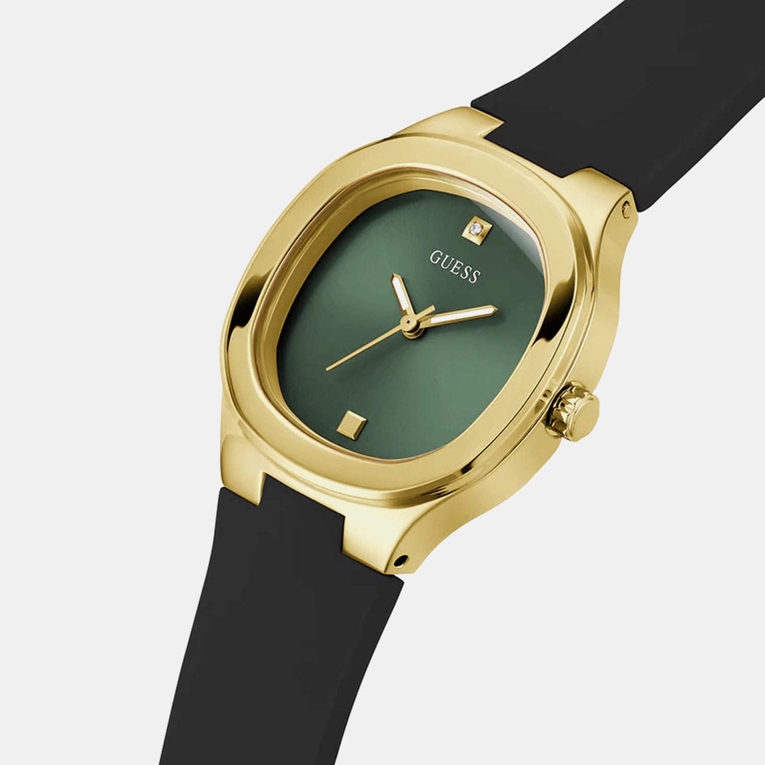 Women Quartz Green Dial Analog Silicone Watch GW0658L1