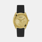 Cubed Women Quartz Champagne Dial Analog Silicone Watch GW0665L1