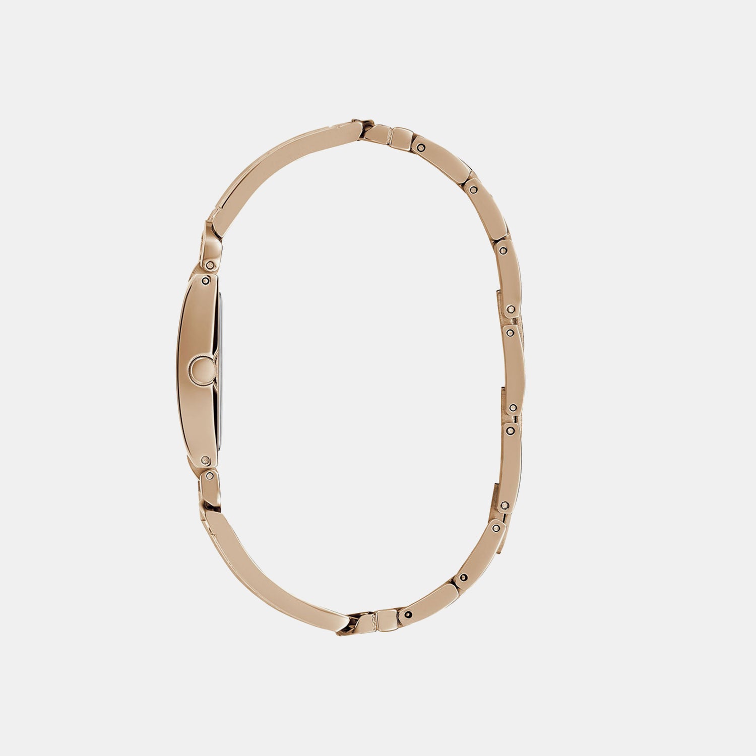 Bejeweled Women Quartz Rose Gold Dial Analog Stainless Steel Watch GW0668L3