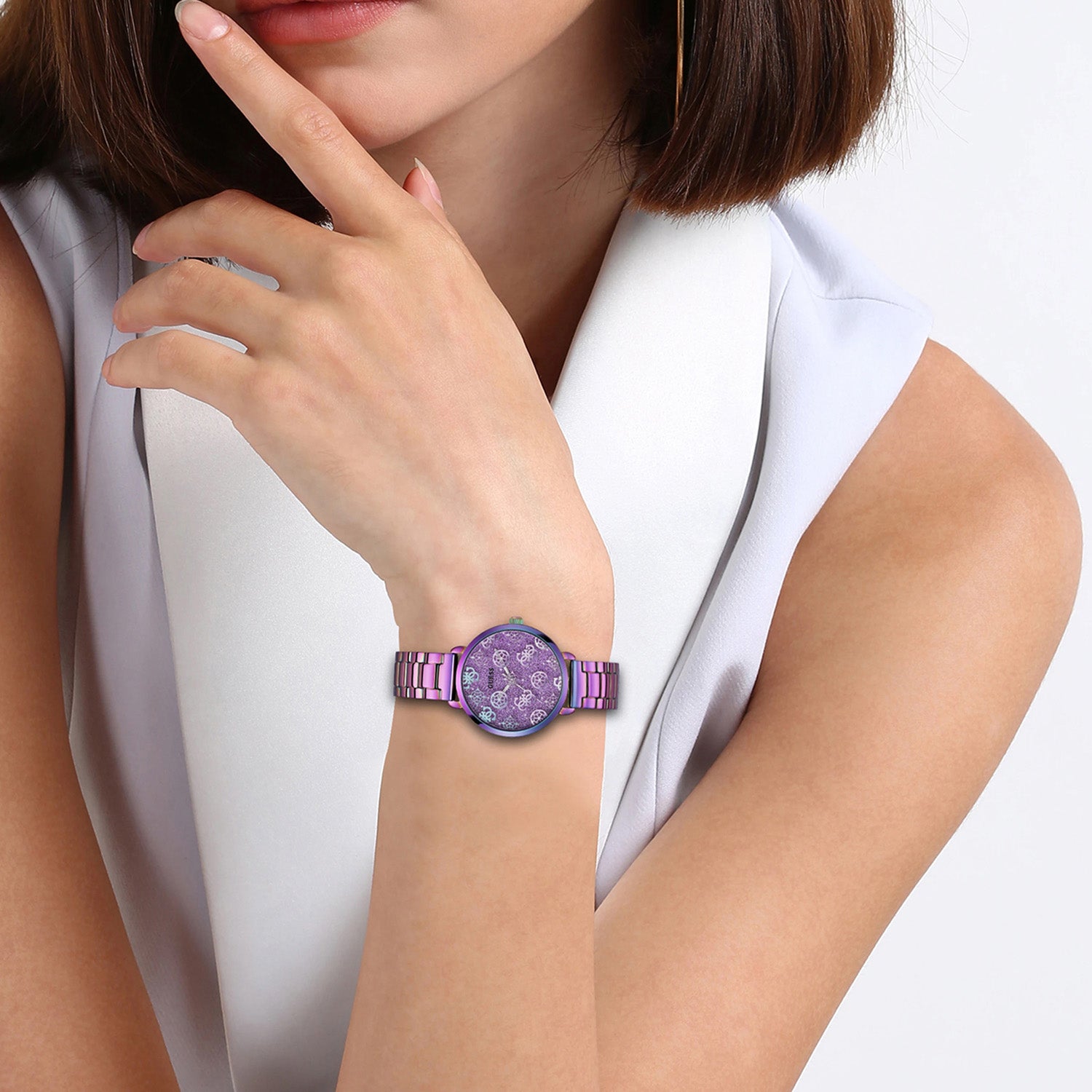 Gt Sugarplum Women Quartz Purple Dial Analog Stainless Steel GW0670L3