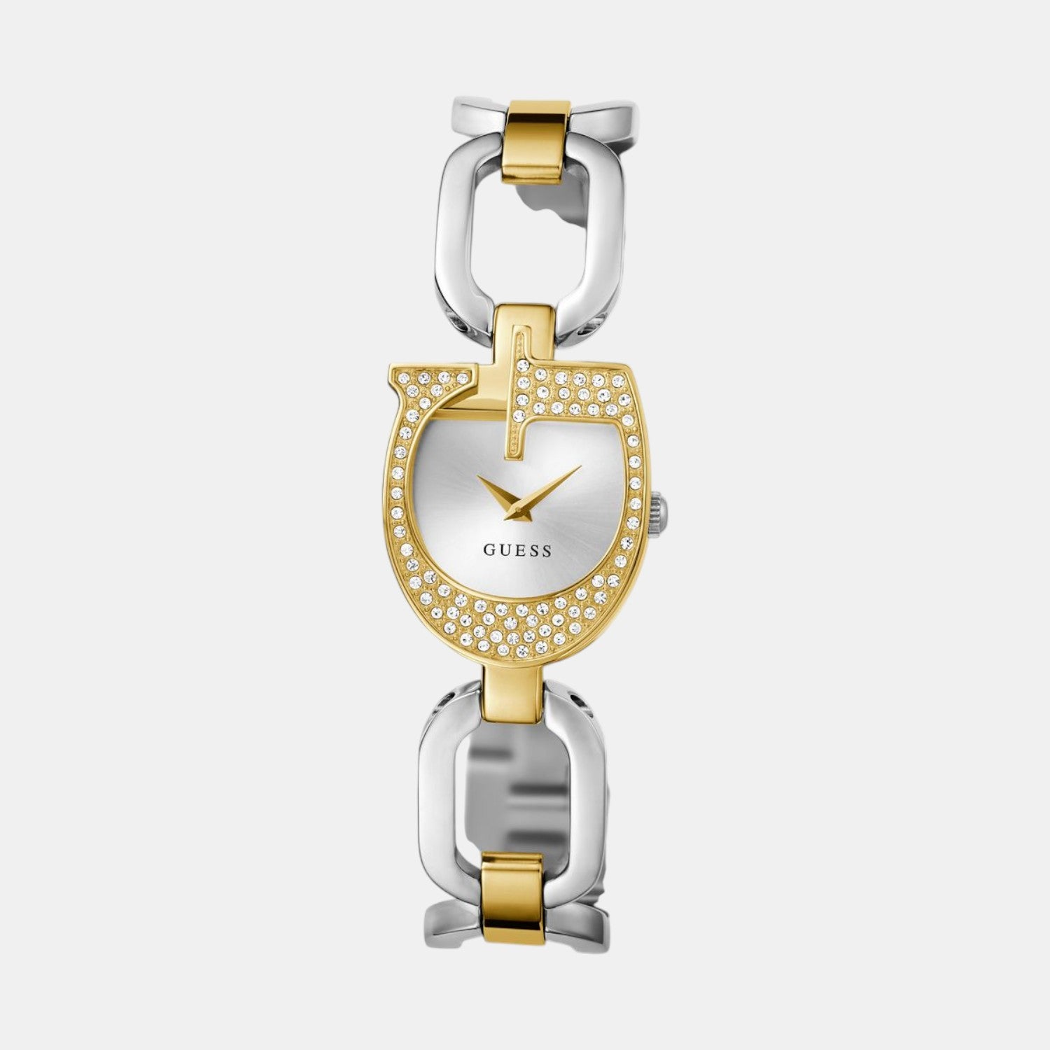 Guess Bejeweled Men Quartz Silver Dial Analog Stainless Steel Watch GW0683L6