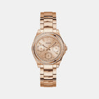 Dress Women Quartz Rose Gold Dial Multi-Function Stainless Steel Watch GW0685L3