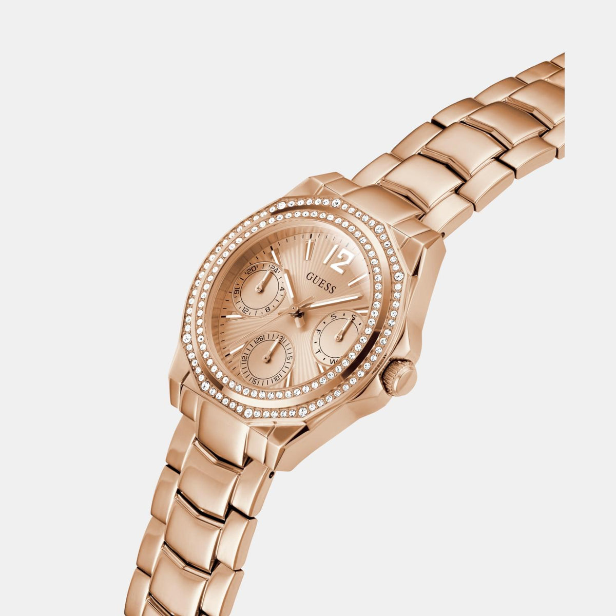 Gd Ritzy Women Quartz Rose Gold Dial Multi-Function Stainless Steel Watch Gw0685L3