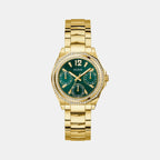 Ritzy Women Quartz Green Dial Multi-Function Recycled Steel Watch GW0685L5