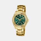 Ritzy Women Quartz Green Dial Multi-Function Recycled Steel Watch GW0685L5