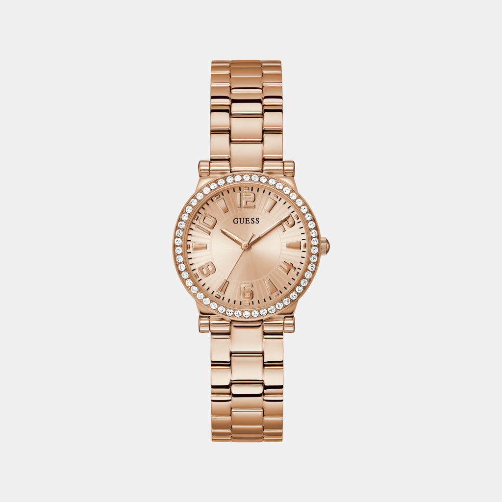 Dress Women Quartz Rose Gold Dial Analog Stainless Steel Watch GW0686L3