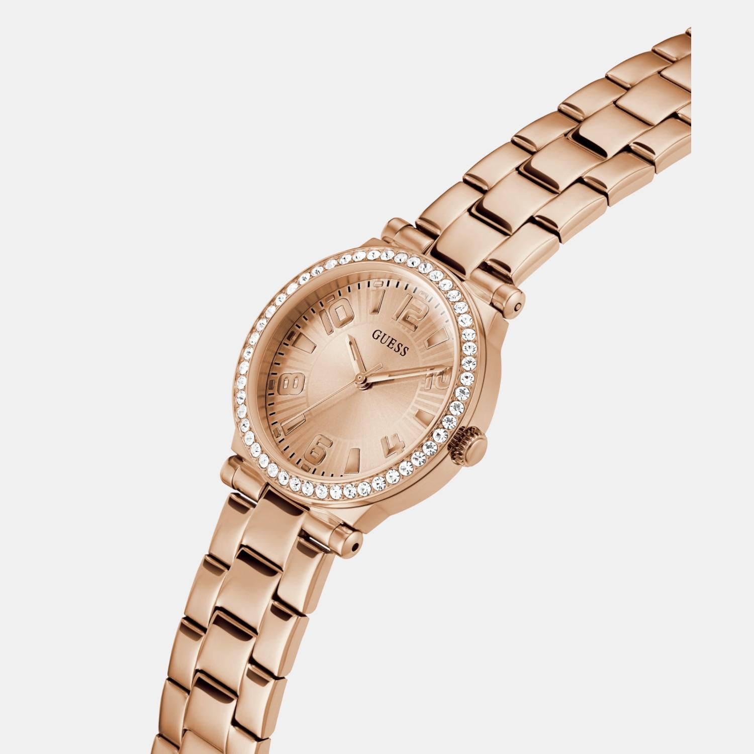 Dress Women Quartz Rose Gold Dial Analog Stainless Steel Watch GW0686L3