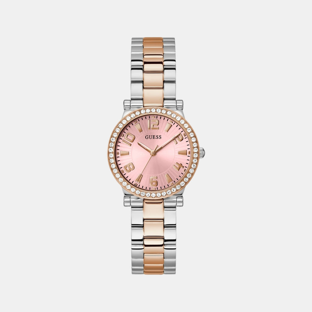 Dress Women Quartz Pink Dial Analog Stainless Steel Watch GW0686L4