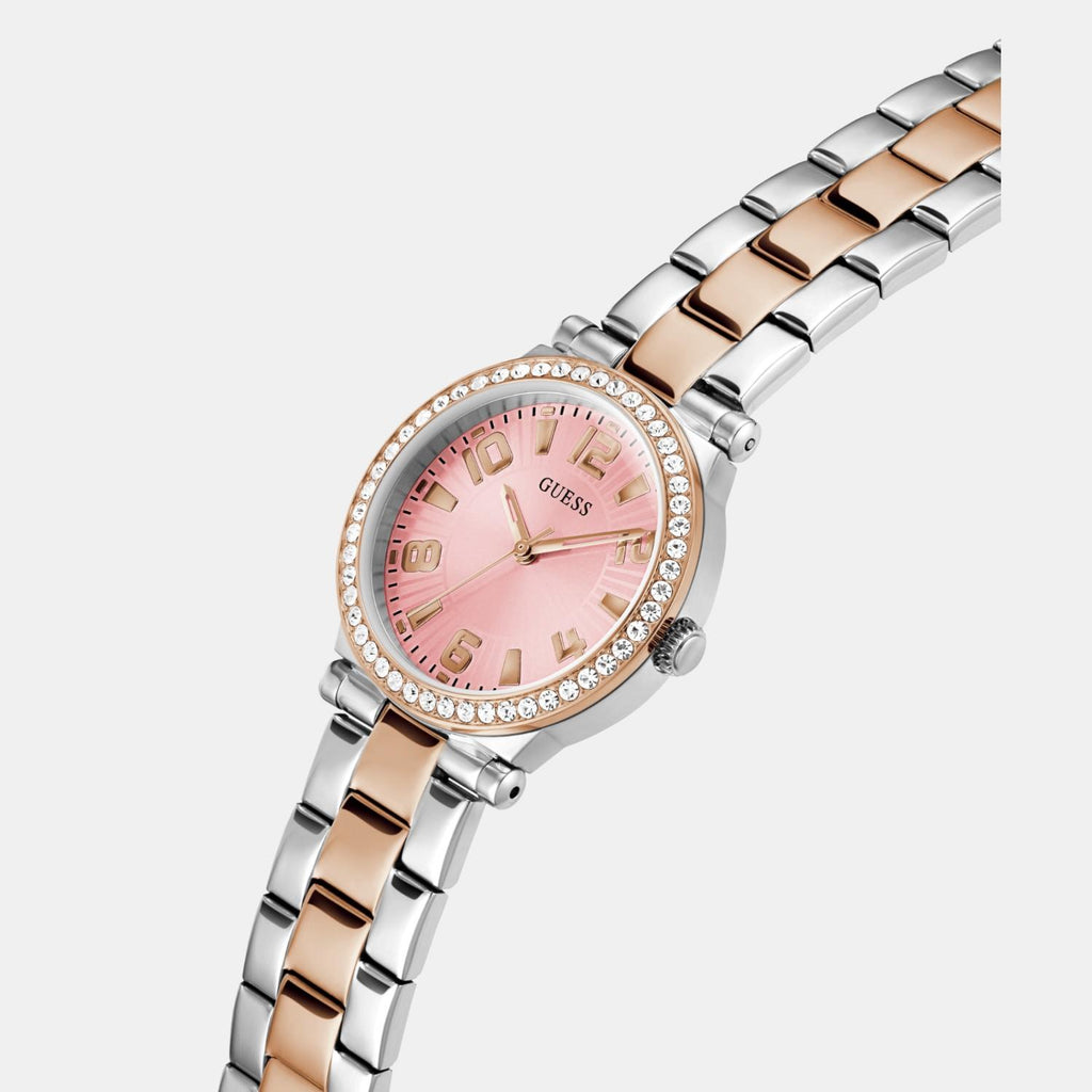 Dress Women Quartz Pink Dial Analog Stainless Steel Watch GW0686L4