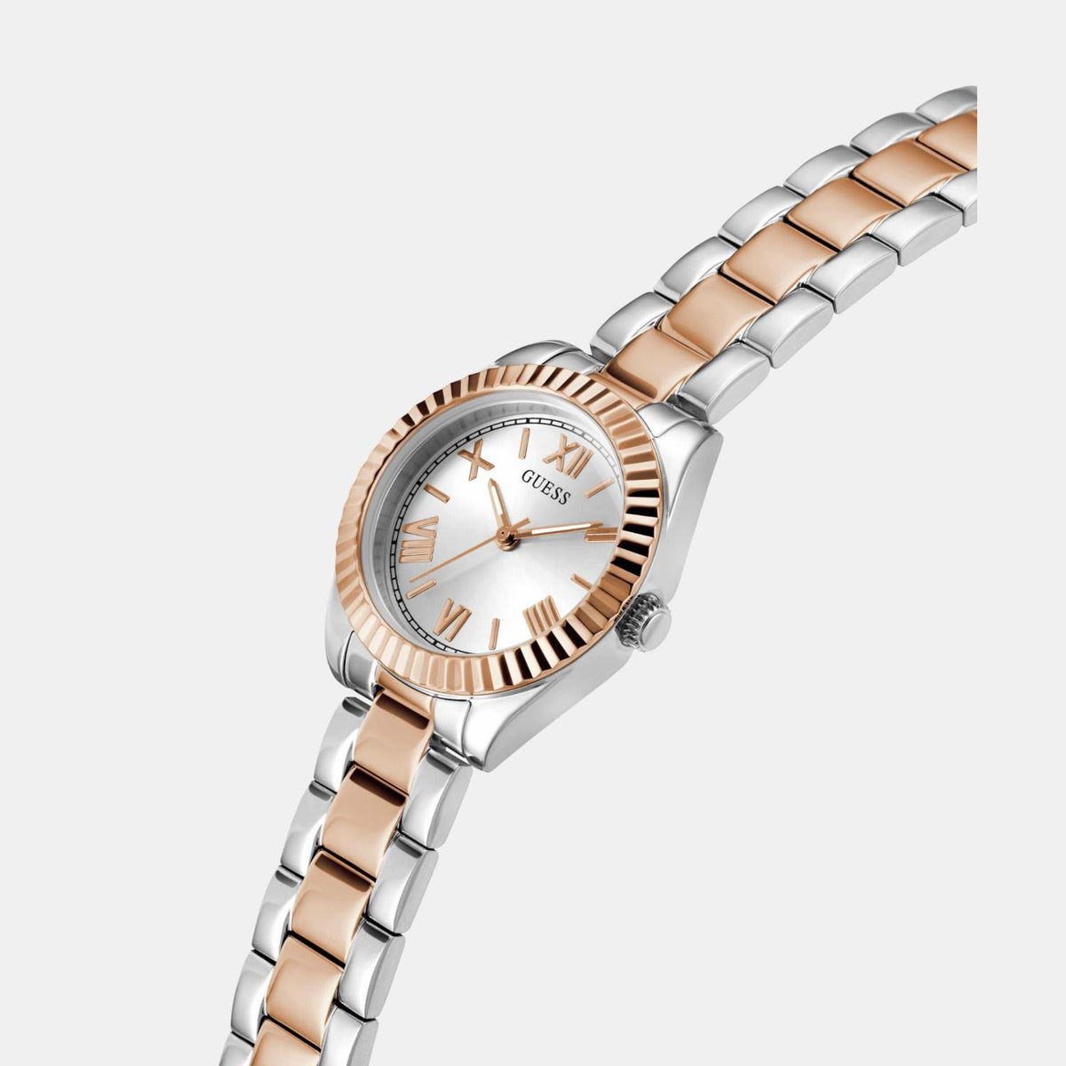 Gd Mini Luna Women Quartz Silver Dial Analog Stainless Steel Watch Gw0687L3