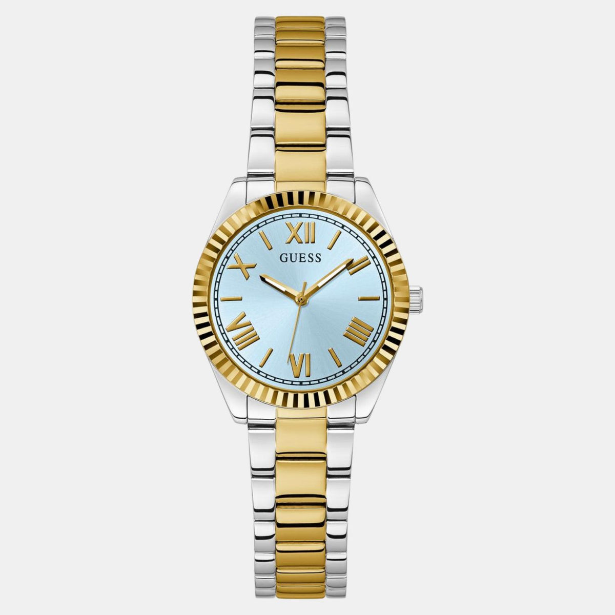 Gd Mini Luna Women Quartz Blue Dial Analog Stainless Steel Watch Gw0687L4