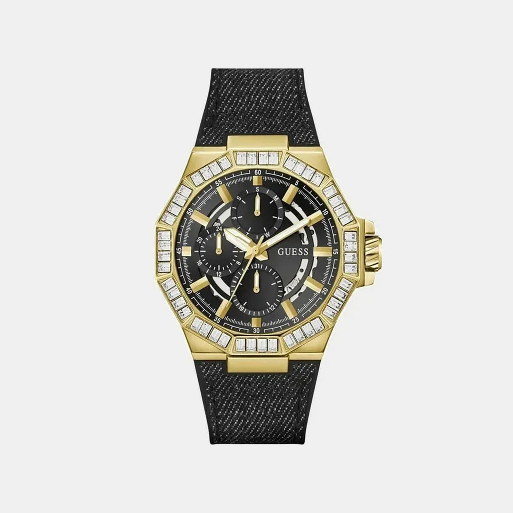 Men Quartz Black Dial Multi-Function Silicone Watch GW0701G3