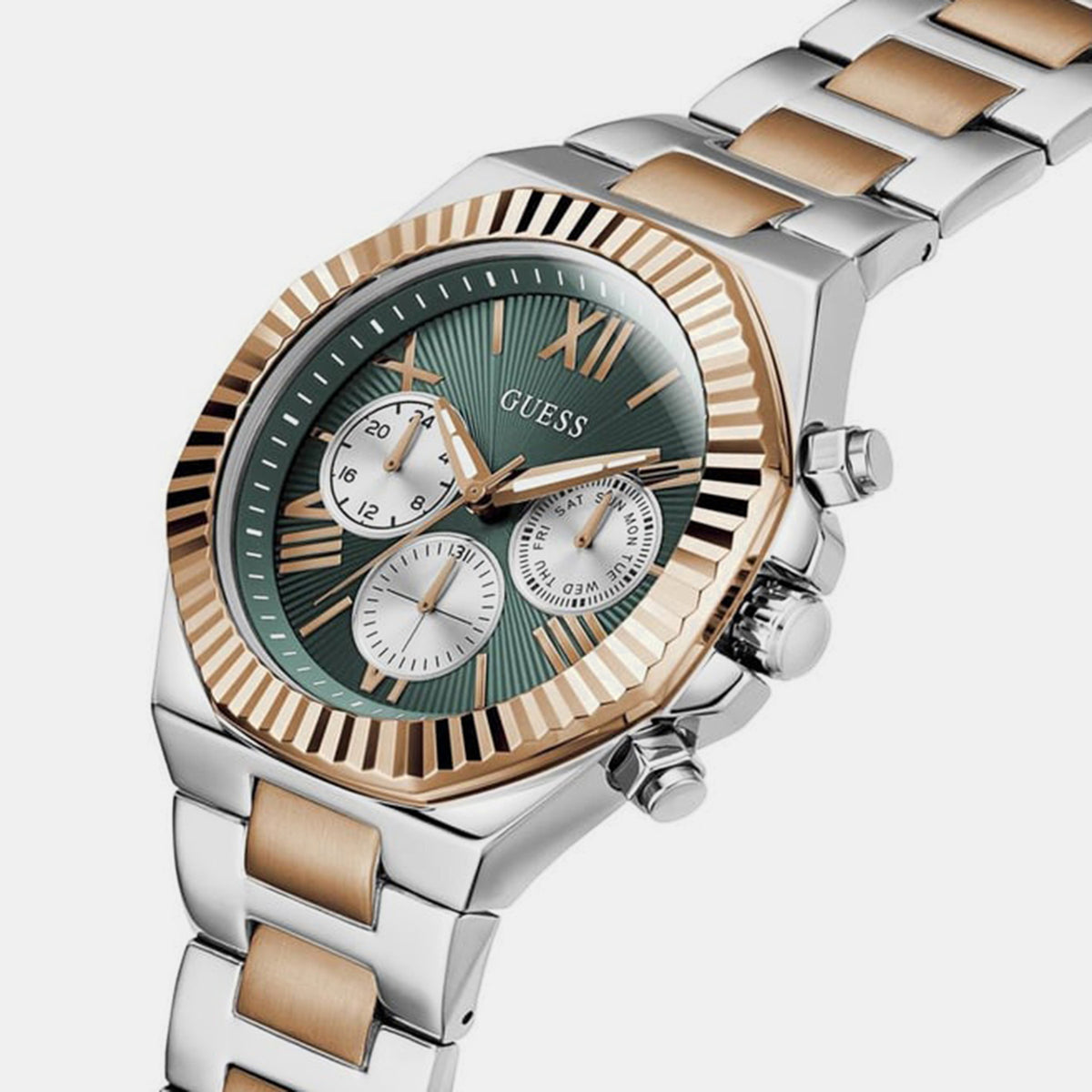 Men Quartz Green Dial Chronograph Stainless Steel Watch GW0703G10
