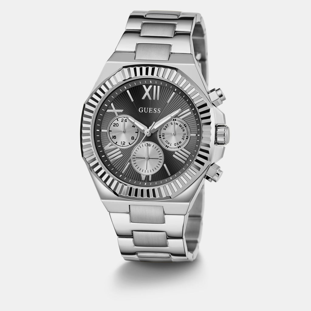 Dress Men Quartz Black Dial Multi-Function Stainless Steel Watch GW0703G1