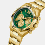 Men Quartz Green Dial Multi-Function Stainless Steel Watch GW0703G2
