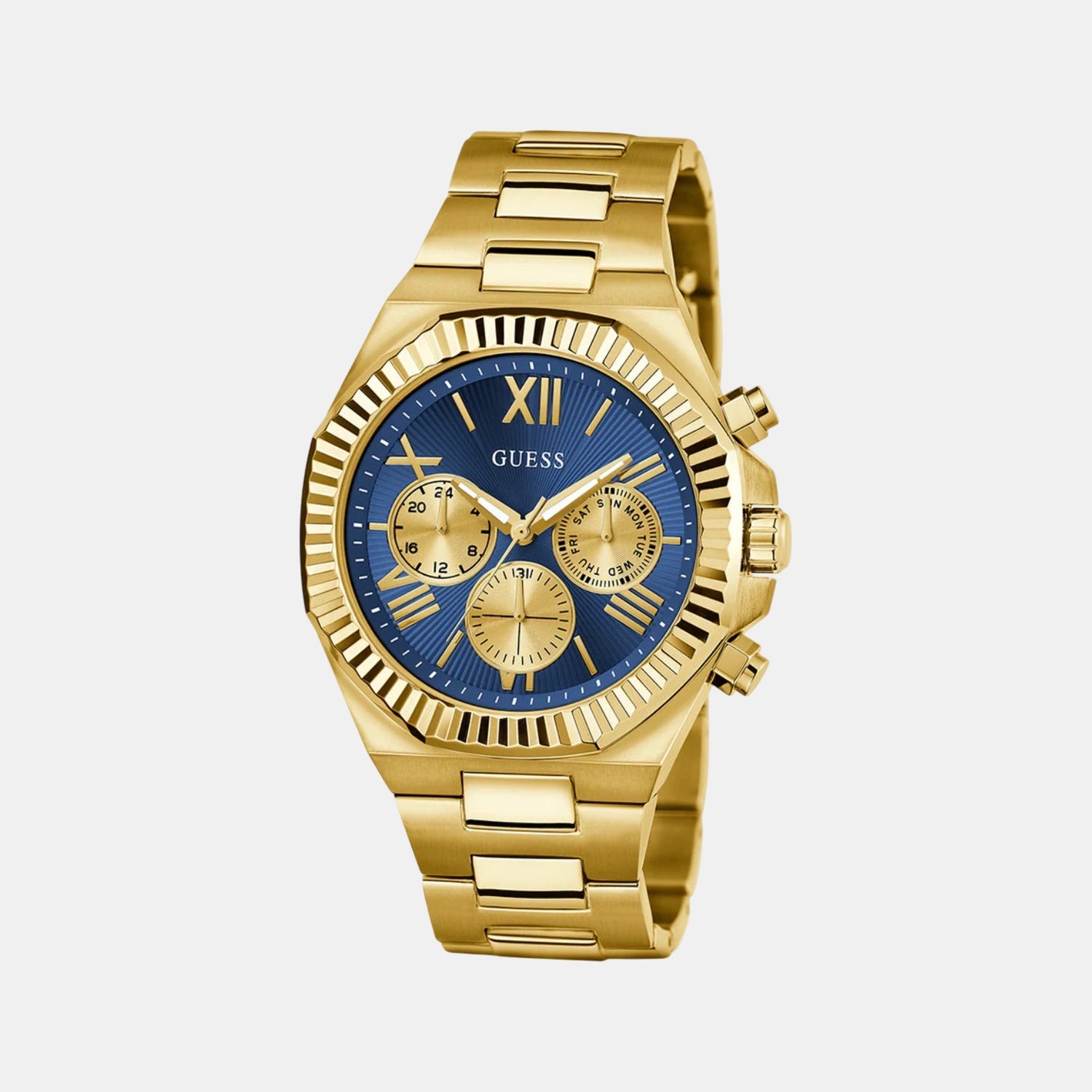 Men Quartz Blue Dial Analog Stainless Steel Watch GW0703G6