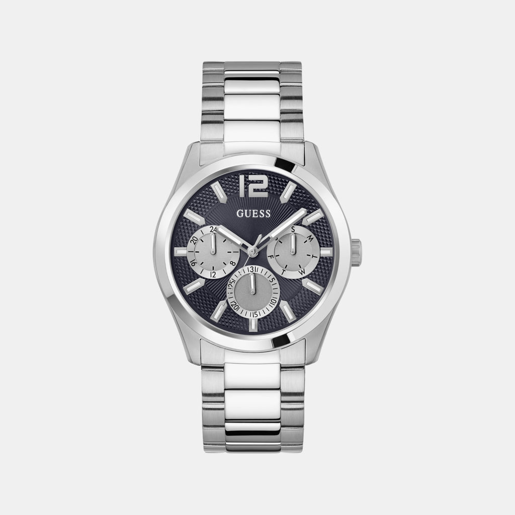 Dress Men Quartz Navy Blue Dial Multi-Function Stainless Steel Watch GW0707G1