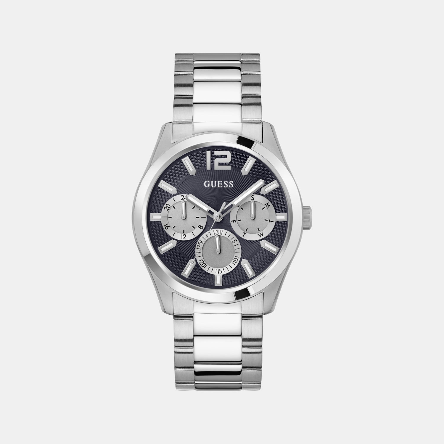 Dress Men Quartz Navy Blue Dial Multi-Function Stainless Steel Watch GW0707G1