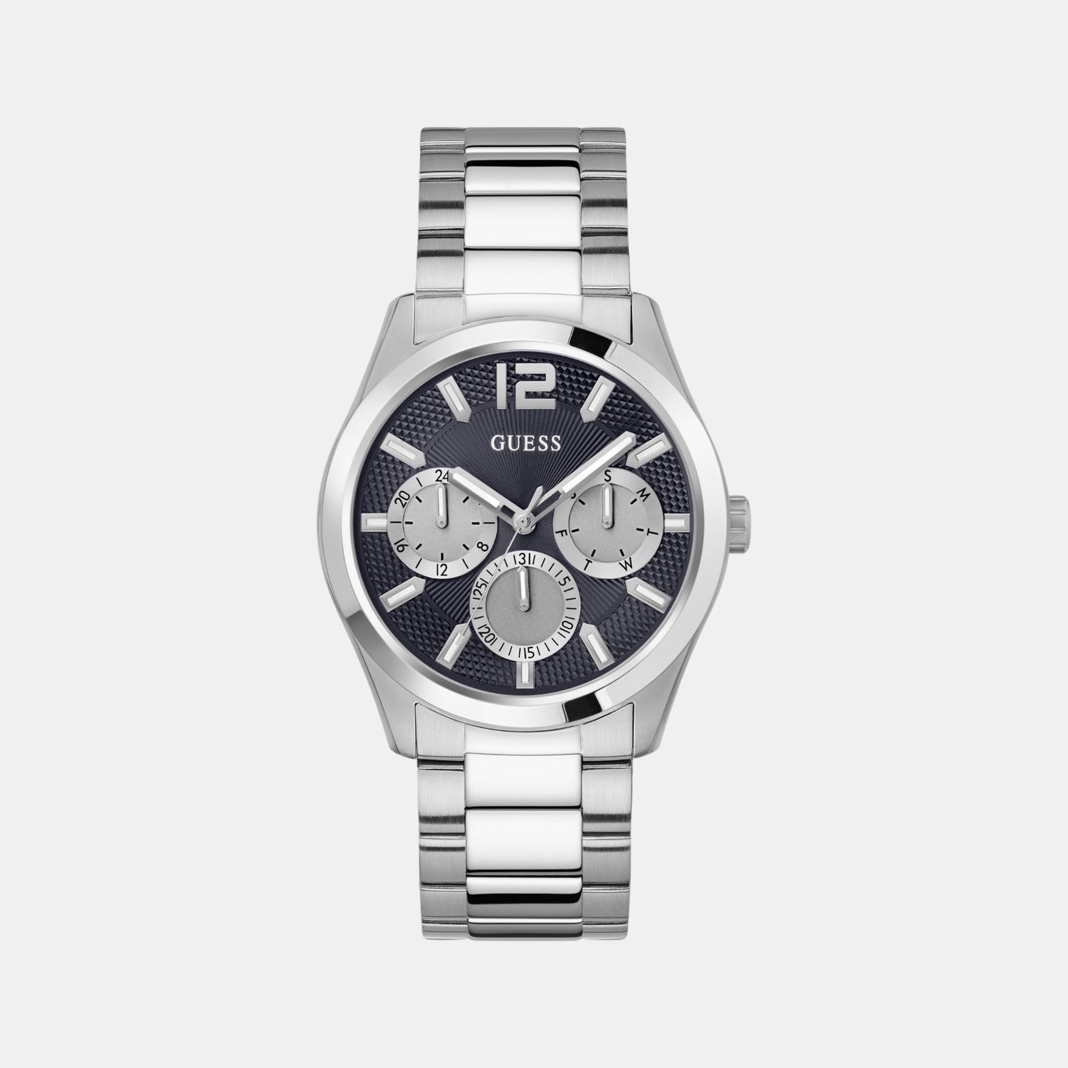 Dress Men Quartz Navy Blue Dial Multi-Function Stainless Steel Watch GW0707G1