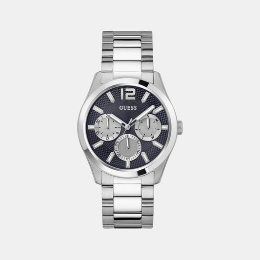 Dress Men Quartz Navy Blue Dial Multi-Function Stainless Steel Watch GW0707G1