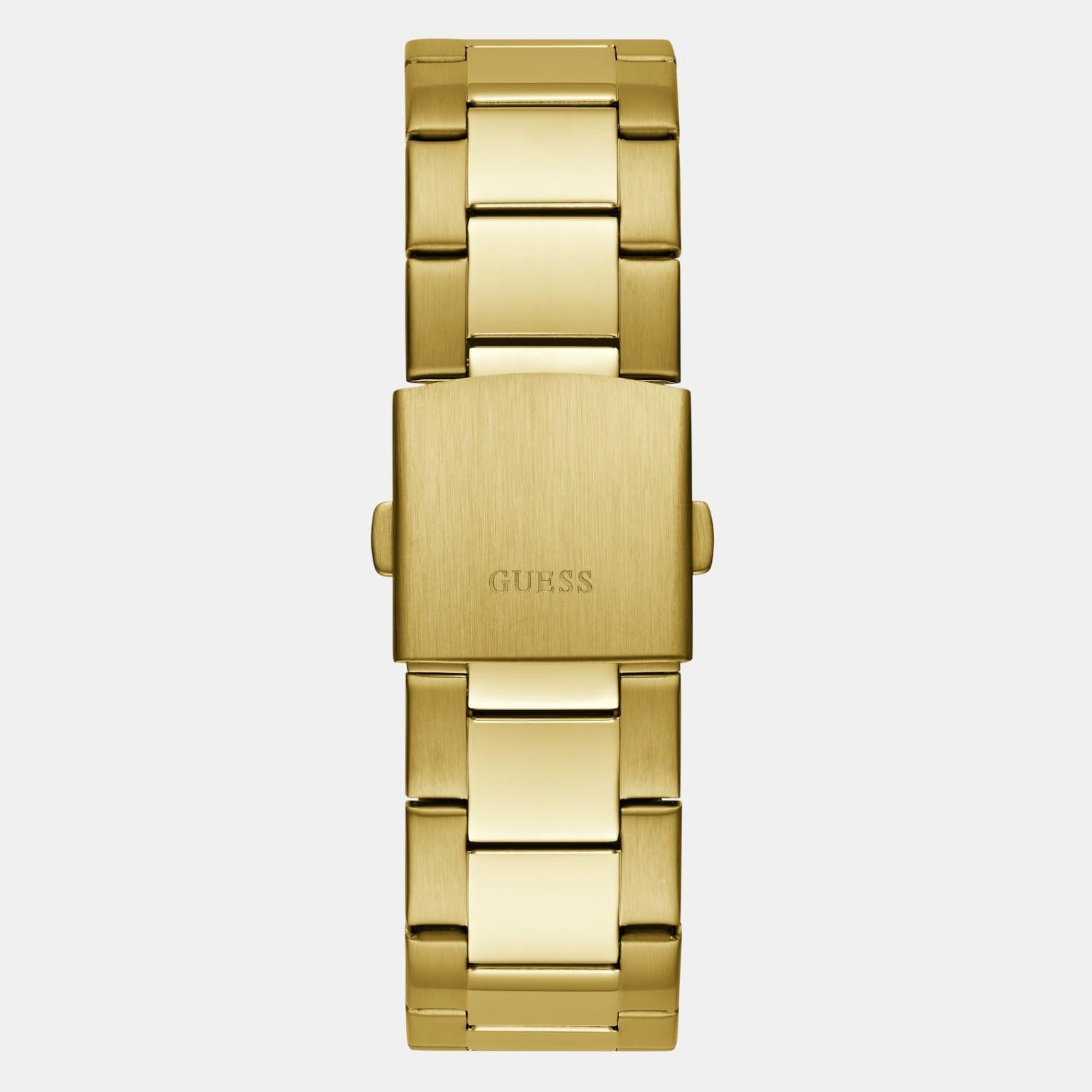 Dress Men Quartz Champagne Dial Multi-Function Stainless Steel Watch GW0707G3