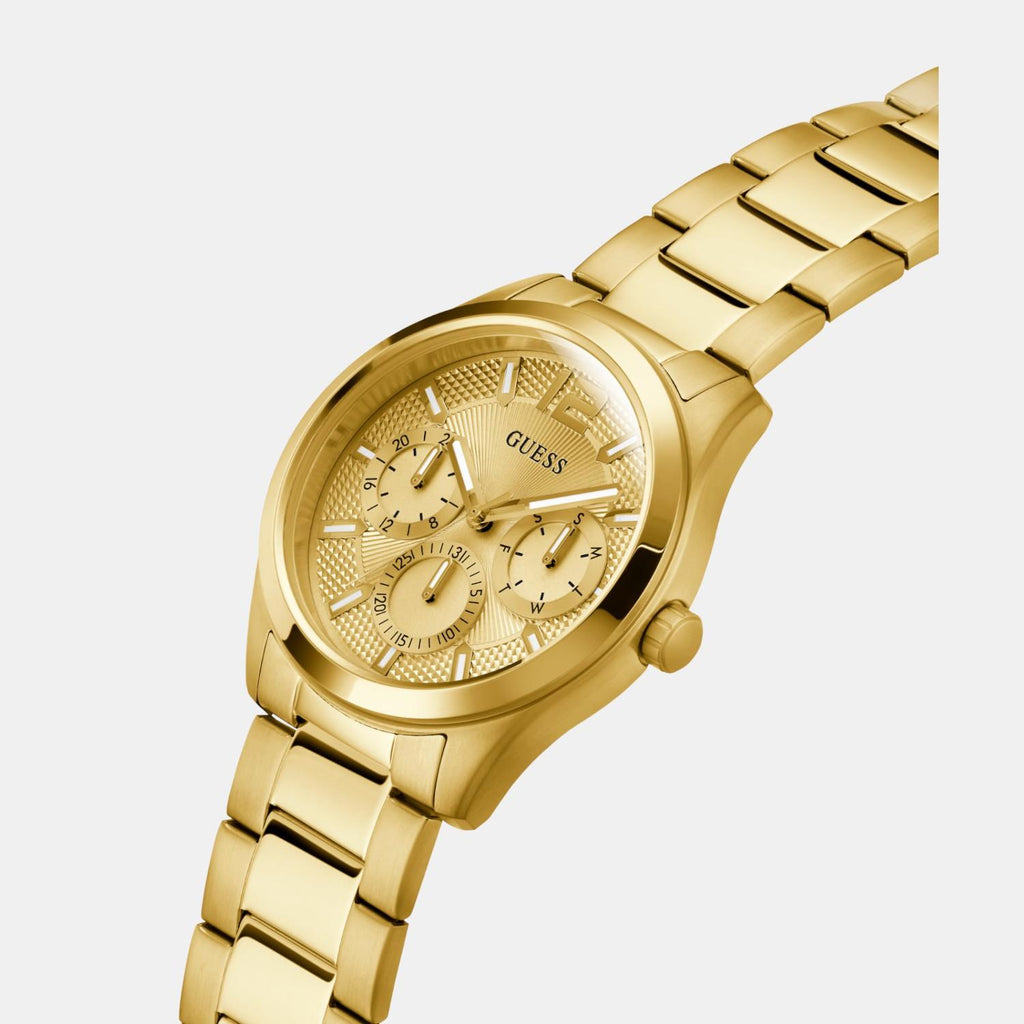 Dress Men Quartz Champagne Dial Multi-Function Stainless Steel Watch GW0707G3