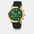 Sport Men Quartz Green Dial Multi-Function Silicone Watch GW0708G2
