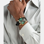 Sport Men Quartz Green Dial Multi-Function Silicone Watch GW0708G2