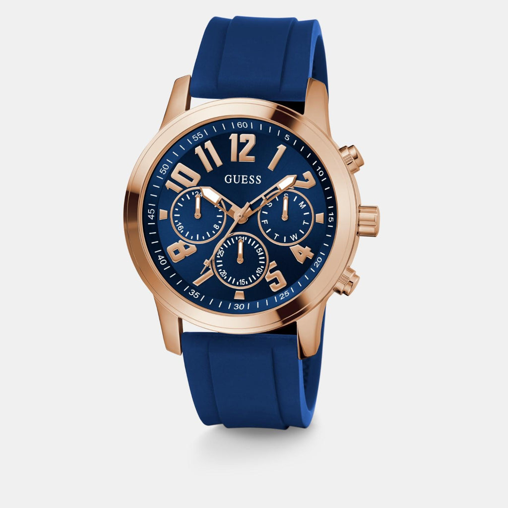 Sport Men Quartz Blue Dial Multi-Function Silicone Watch GW0708G3