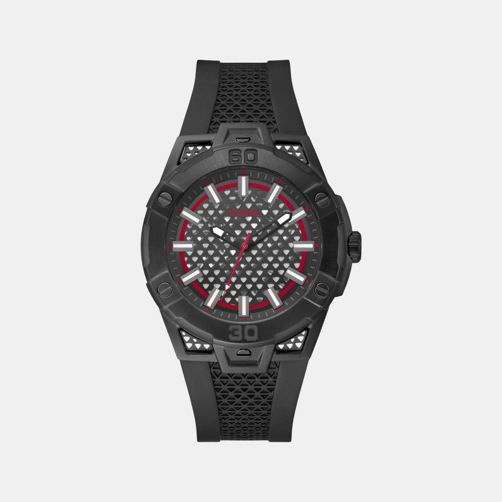 Guess Sport Men Quartz Black Dial Analog Silicone Watch GW0712G1