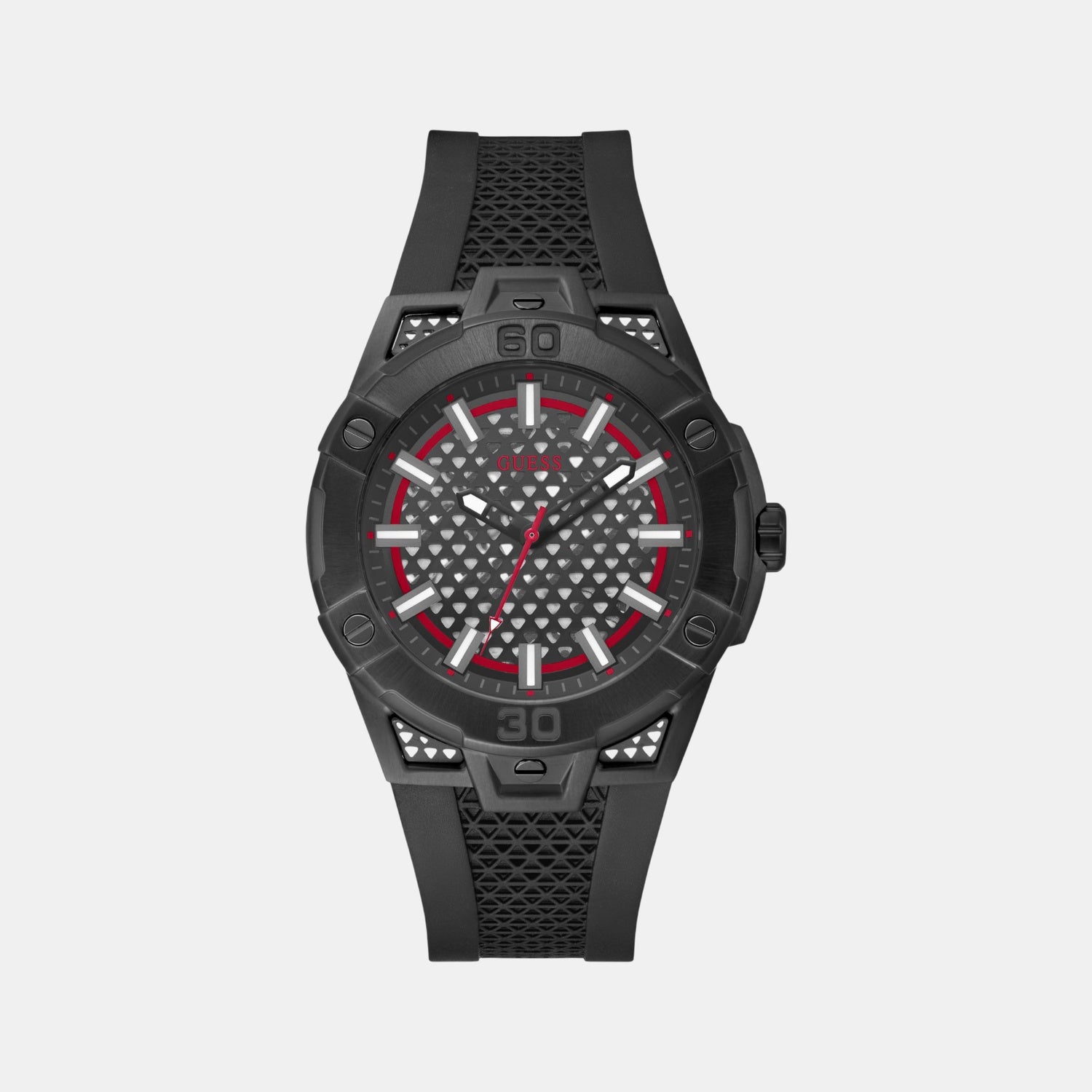 Guess Sport Men Quartz Black Dial Analog Silicone Watch GW0712G1